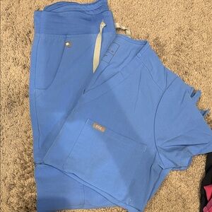 Figs Classic Blue Scrub TO & bottom XSMALL